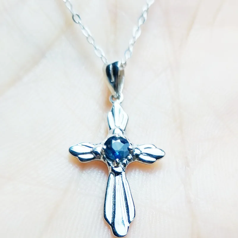 За гарнитур ювелирных украшений из природного натуральный сапфир Подвеска