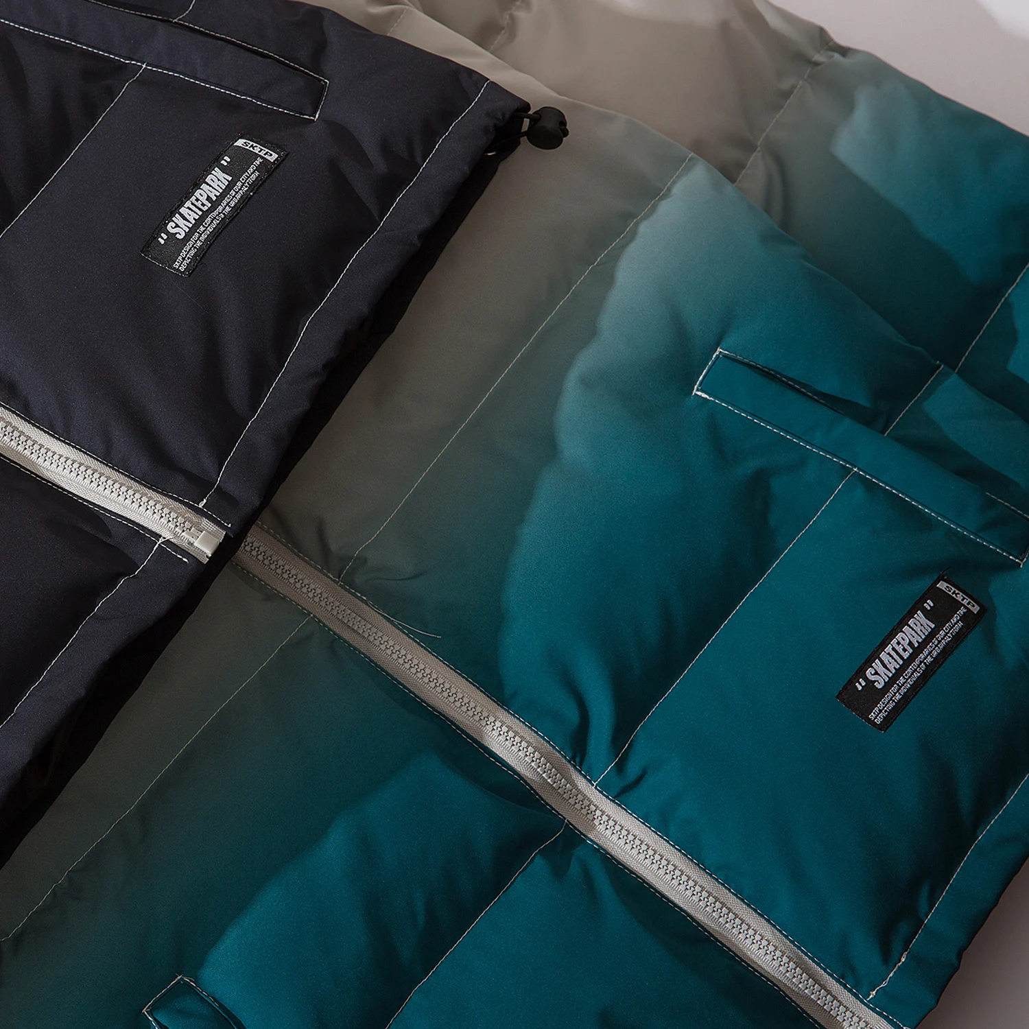 Парка мужская с капюшоном уличная теплая ветровка градиентом в стиле Харадзюку |