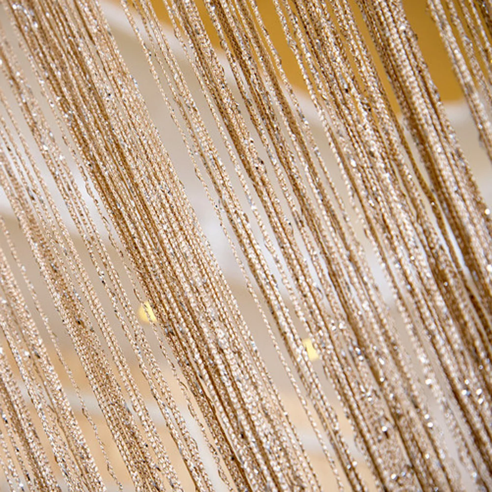 

Glitter Fringe String Curtain Shiny Tassel Flash Silver Line String Curtain Window Panel Room Divider Fly Screen Door Hanging