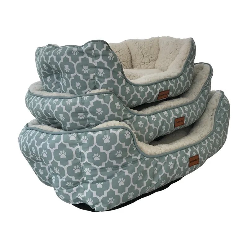 U образная кровать для домашних питомцев моющаяся больших собак серый/светло