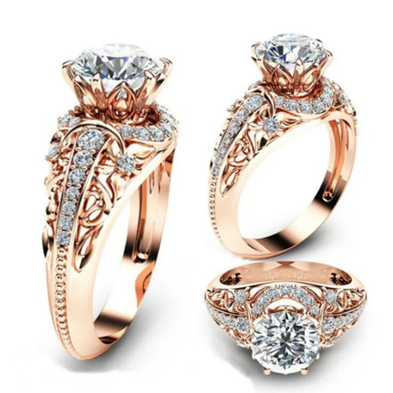 Новинка 2020 обручальное кольцо с цветком из розового золота 18 К в стиле ретро