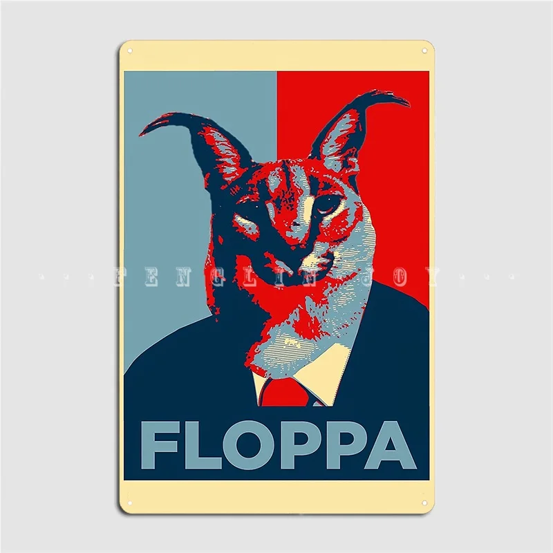 

Big Floppa Poster Metal Plaque Wall Decor Vintage Club Club Bar Tin Sign Posters