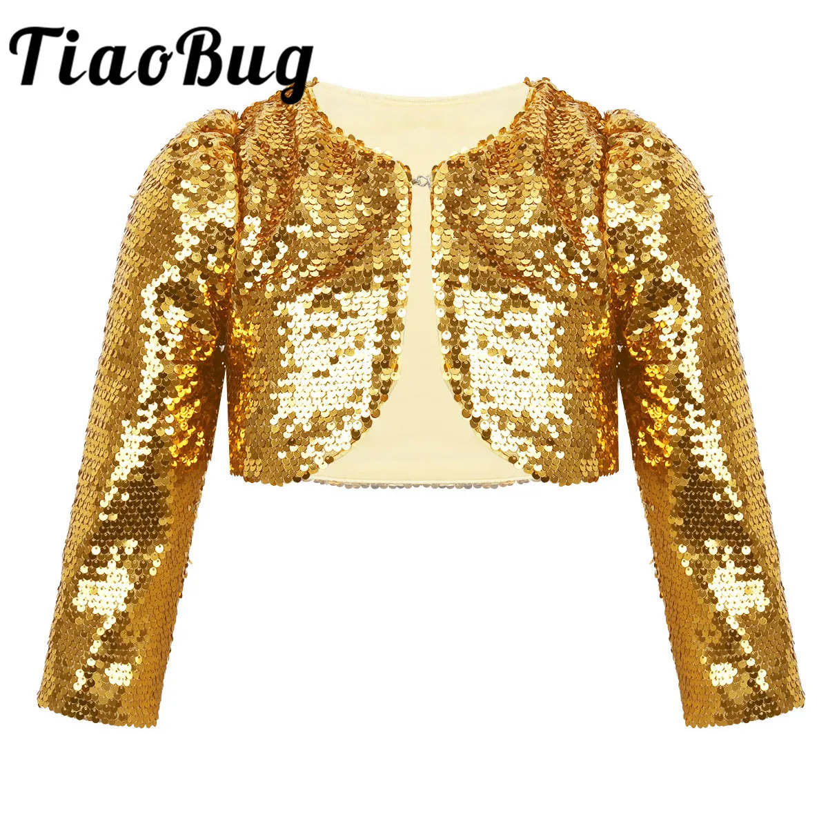 Модное блестящее платье для девочек с блестками цветочным принтом укороченный