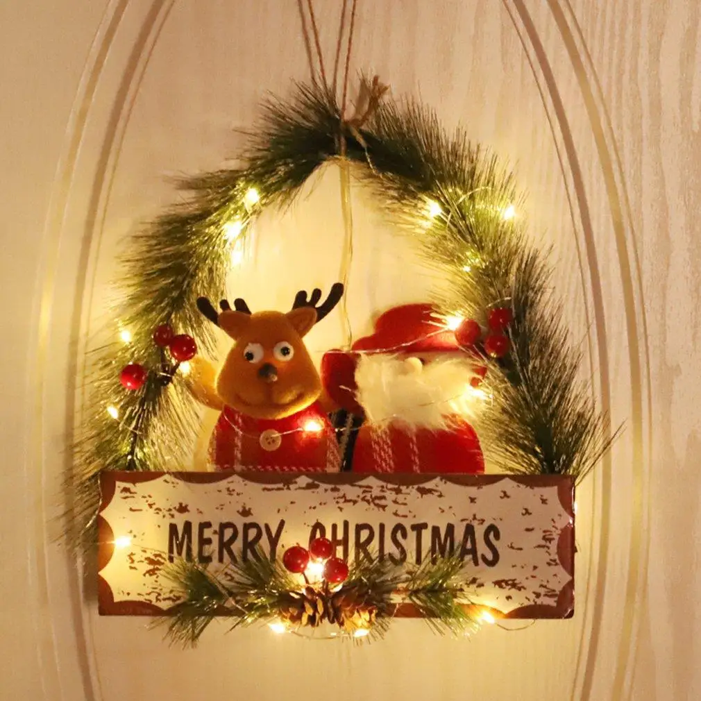 

2022 Рождественский венок, украшения, строительная цветочная гирлянда, украшение для домашвечерние, Рождественская гирлянда, подарки, рождес...