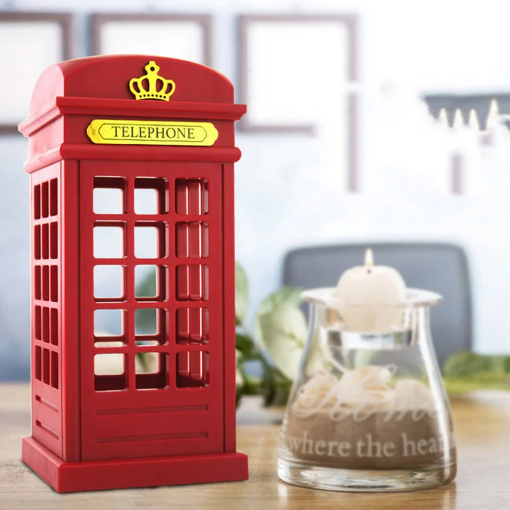 Креативный Ретро дизайн телефонной будки USB Перезаряжаемый светодиодный