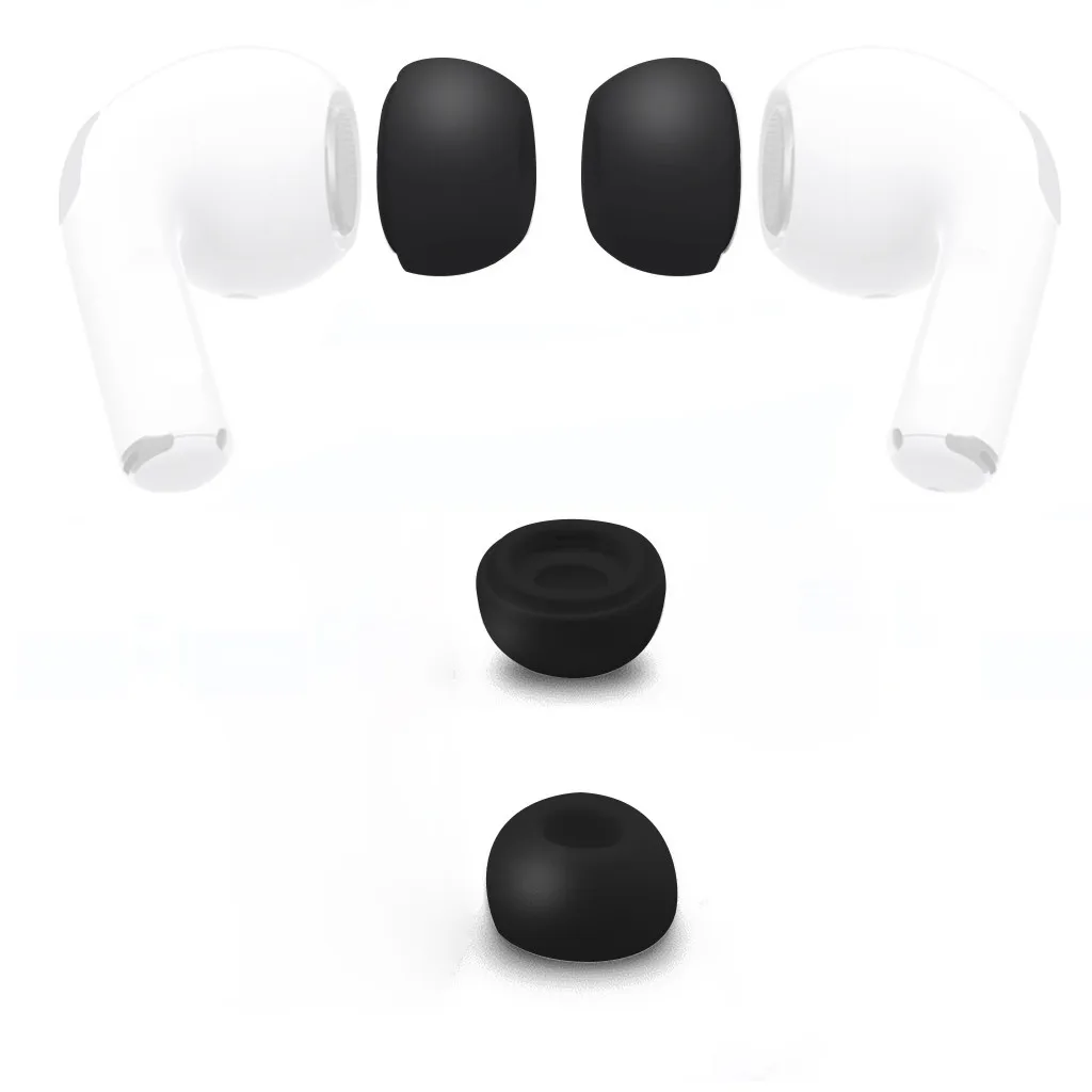Замена пены памяти ушные наконечники бутоны для Airpods Pro Наушники черный чехол