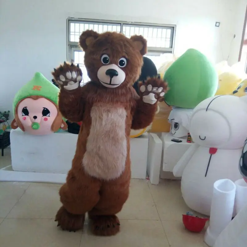 Bear Mascot Costume Fancy Dress Party Clothing Adult Cartoon Suits Furry Outfit Christmas Halloween Party Ad Opening Carnival