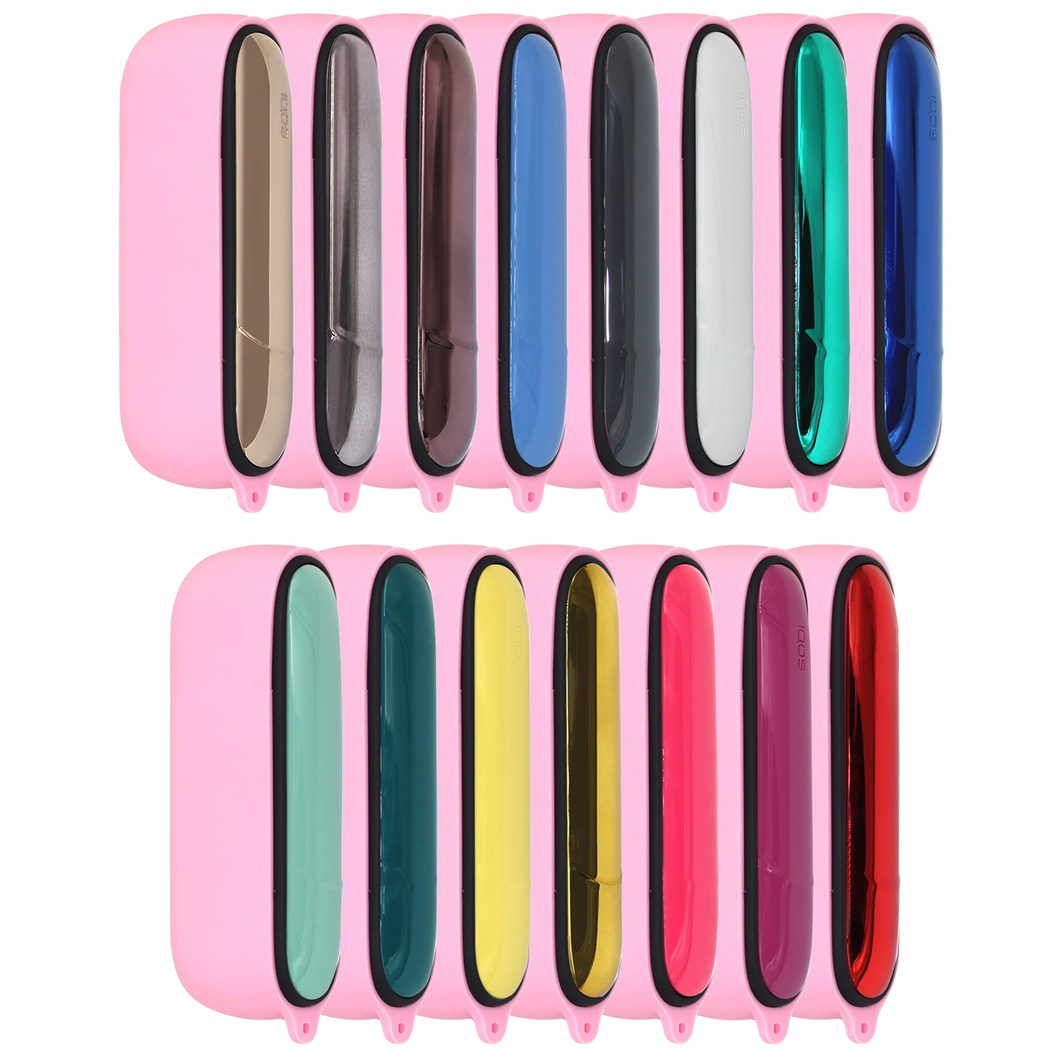 Розовый силиконовый чехол + Боковая крышка для IQOS 3 0 Duo Внешний полный защитный