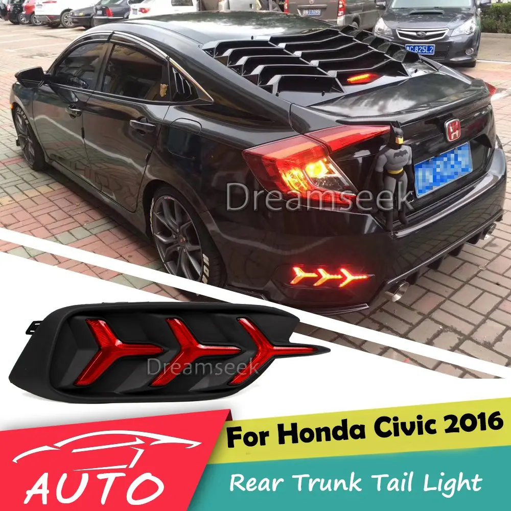 Задний фсветильник на бампер для Honda Civic 2016 2017 Красный Светодиодный отражатель