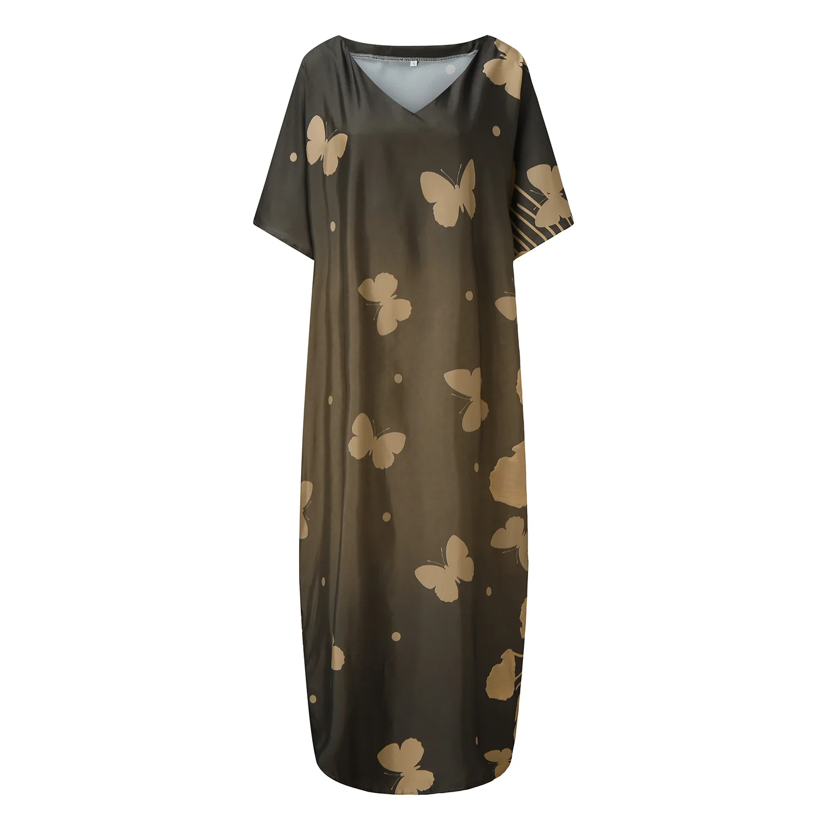 

Sexy Long Sleeve Split Autumn Dress Women Plus Size Floral Print Long Dresses Casual Clubwear V-neck Bohemian Party Dress #T2P