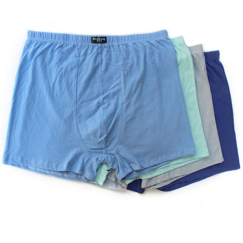 6pcs/Lot 6XL 5XL High waist 100%Cotton Underpants Men'S Boxers Underwear Men LooseFour Shorts Boxers Shorts Breathable Solid