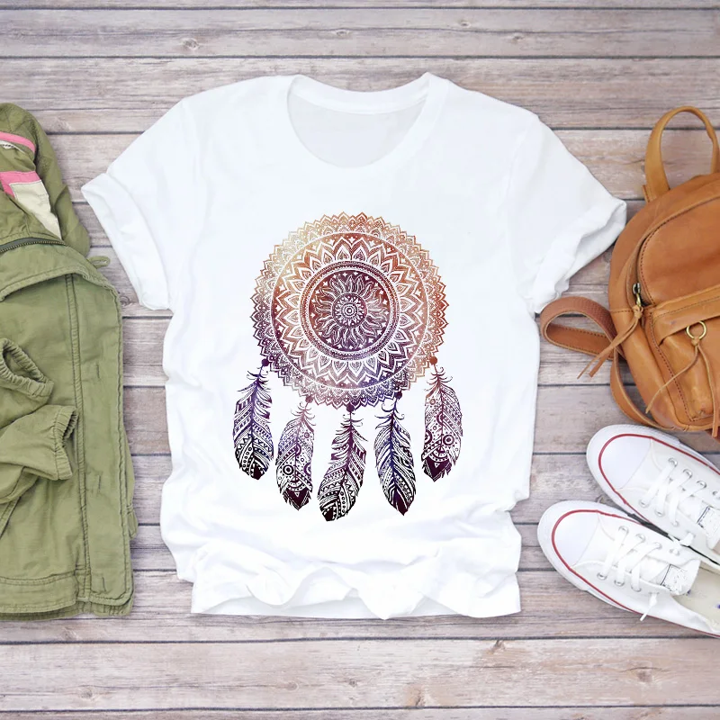 

Women Feather Beautiful Fashion 90s Camisas Mujer Clothes Lady T-shirts Top Womens T Shirt Ladies Stylish Ladies Tee T-Shirt