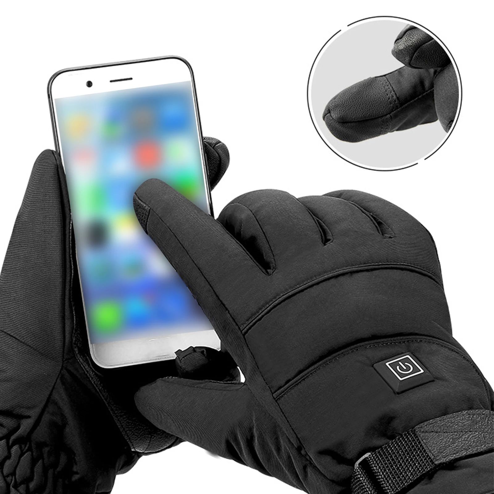 

Motorcycle Riding Cycling Heating Gloves Thermostat Touch Warm Battery Powered Telefingers Gloves