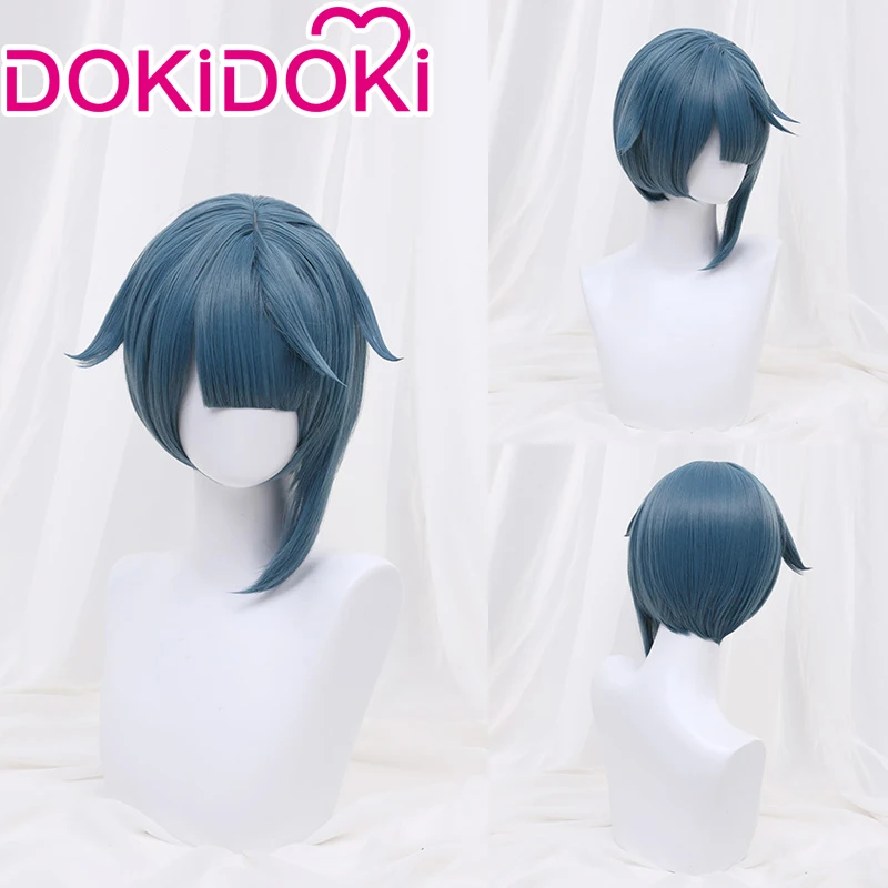 Парик Xingqiu из игры Genshin Impact Косплей докидоки Хэллоуин косплей парик Xing Qiu волосы -