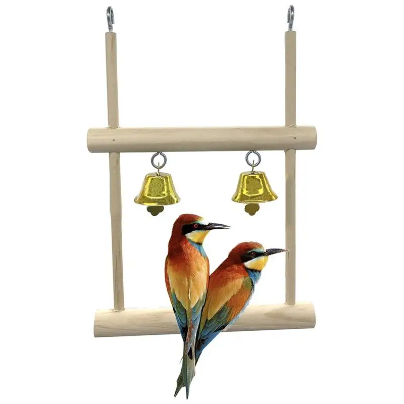 

1 шт. попугай качели анти-собак и кошек для деревянного птичьего Swing окунь попугай подвесная игрушка с колокольчиком для домашних животных П...