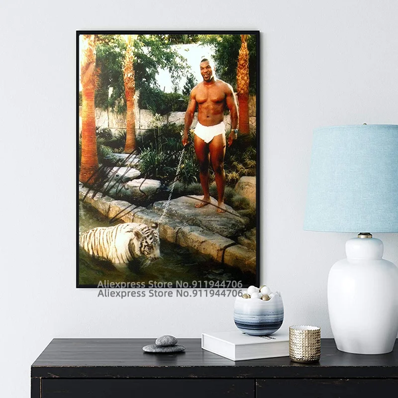 Настенный плакат с изображением белого тигра Майка Тайсона редкие фотографии