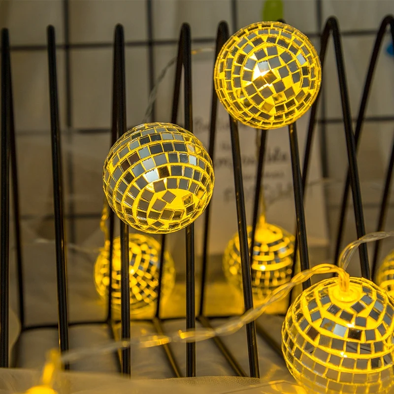 СВЕТОДИОДНАЯ Гирлянда для дискотеки с зеркальным шаром декоративный