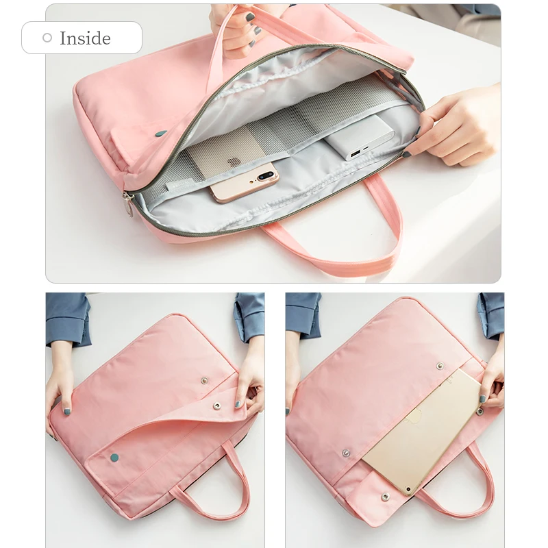 Waterproof Laptop Bag Document Holder Sleeve for MacBook Air Pro  14 Inch PC Case Computer Pouch Briefcase