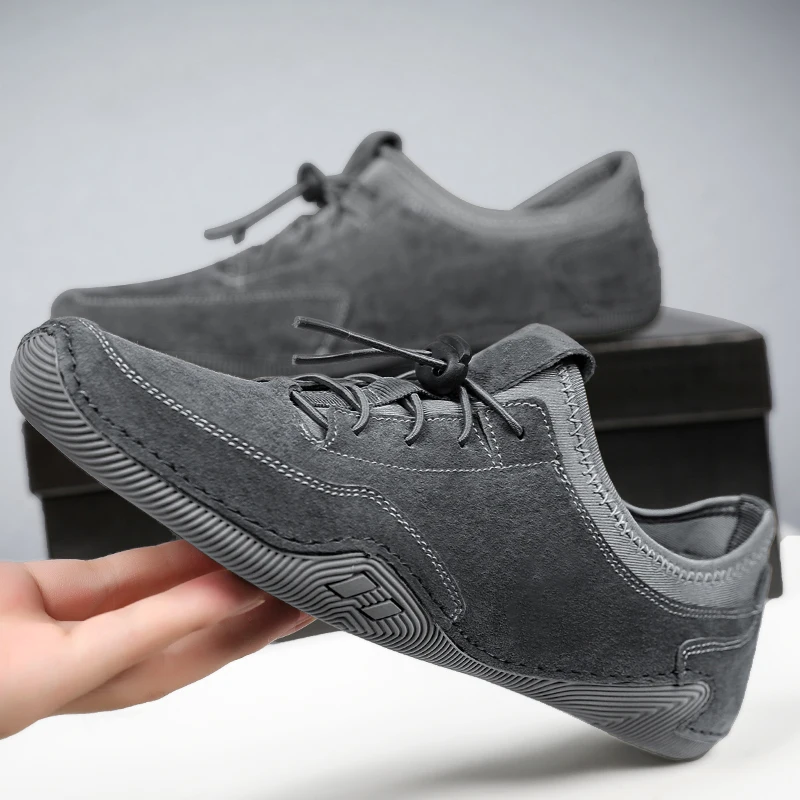 

Men Shoes Comfortable breathable and non-slip Men's Casual Shoes Comfortable Fashion Lightweight Men Sneakers gray Sand 35-46