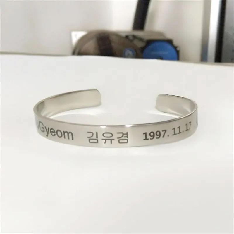 Kpop JB бэмбам Джексон Марк нержавеющая сталь открытый C-образный дизайн браслет с