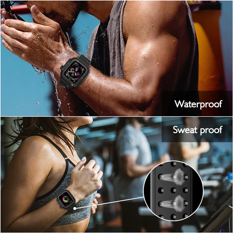 

Durable High Quality for Apple Watch Sport Band 44mm 42mm 40mm 38mm Waterproof Strap IWatch 1 2 3 4 5 6 SE Lightweight Watchband