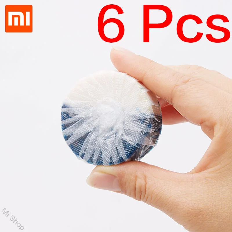 6 Pcs Xiaomi Mijia одноразовые Волшебные автоматические унитаз для очистки помощник ароматный шарик синяя дезодорирующая Чистка пузырьков - Цвет: 6 Pcs