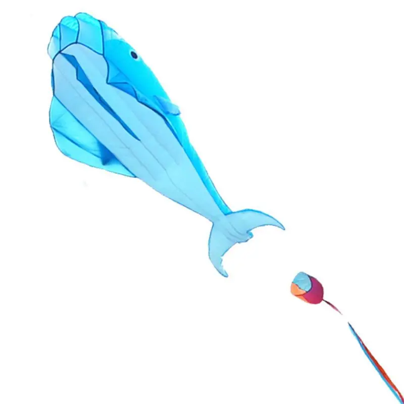

3D Large Blue Dolphin Breeze Beach Kites Frameless Soft Entertainment Sports Family Outdoor Holiday Parent-child Activities DXAD