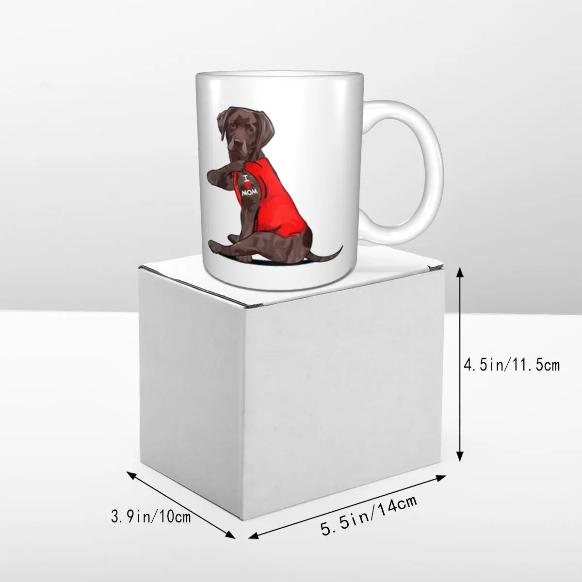 Top Original Chocolate Lab Labrador Mom Tattoo Funny Mama Mother Dog Gift Mug Coffee Cup |