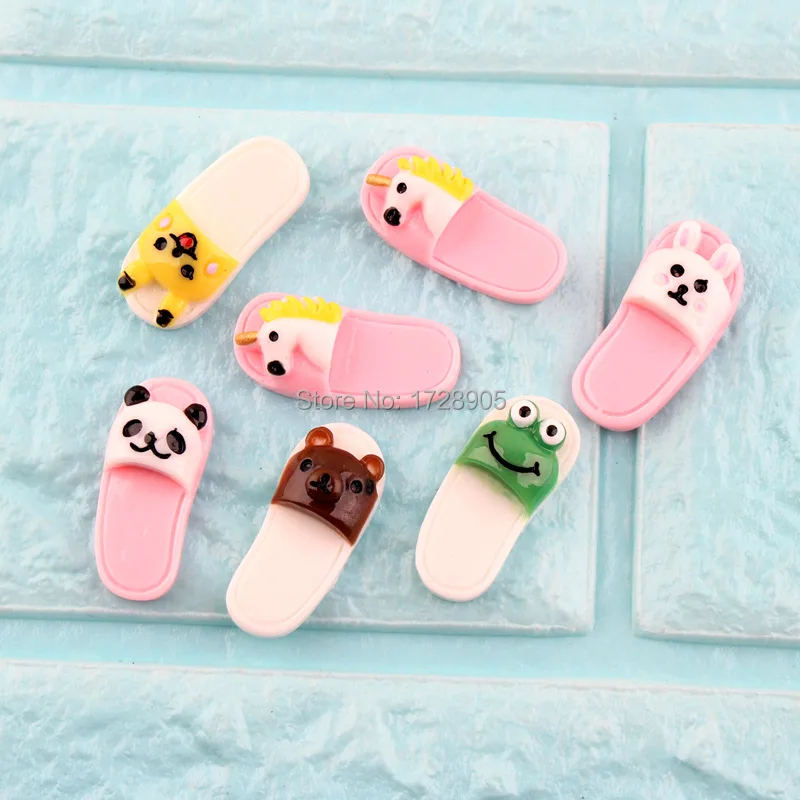 Бусины талисманы для слайма милые детские тапочки кабошон из смолы кавайная
