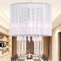 diameter 25cm crystal pendant light for dining room white e27 crystal round lamp living room lights