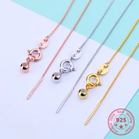 45cm 925 sterling silver color cross chain box chain making necklace jewelry accessories adjustable decoration connection