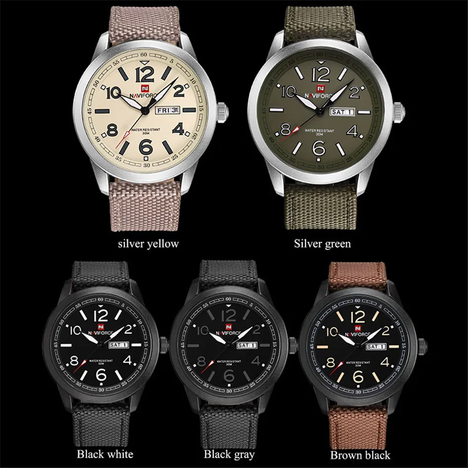NAVIFORCE спортивные мужские часы Военные модные трендовые повседневные деловые