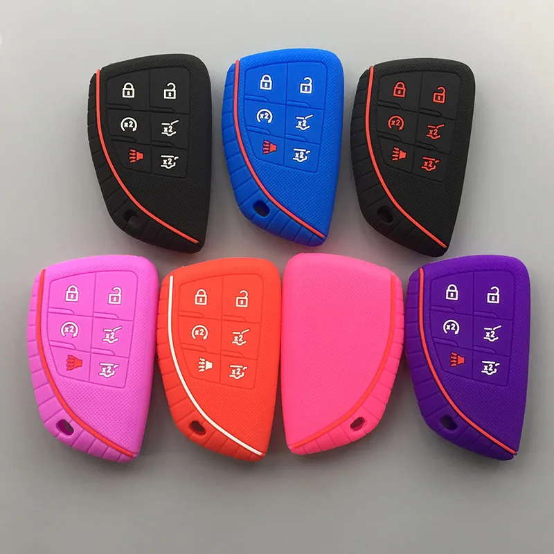 

silicone rubber key cover case shell protector for Chevrolet Corvette Suburban Tahoe 6Buttons Key