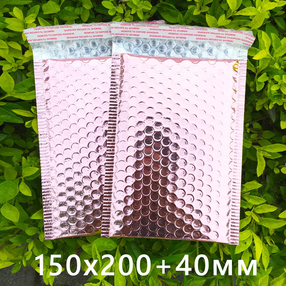 RFID Protection Rose Gold Silver Mail Shipping Bubble Mailer NFC Blocking Bag Custom Printing for Mobile Phone Packaging | Канцтовары