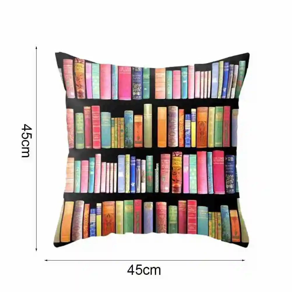 

Retro Books Library Pattern Series Pillowcase Office Car Cushion Room Living Bedroom Decorative Waist Pillowcase Cover Sofa Q8N4