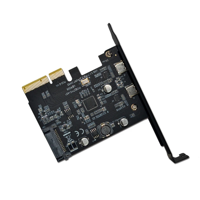 USB 3,1 к Type-C 2 портовая карта расширения PCI-E 4X к USB 3,1 Gen2 10 Гбит/с USB C адаптер ASMedia ASM3142 чипсет для рабочего стола от AliExpress WW