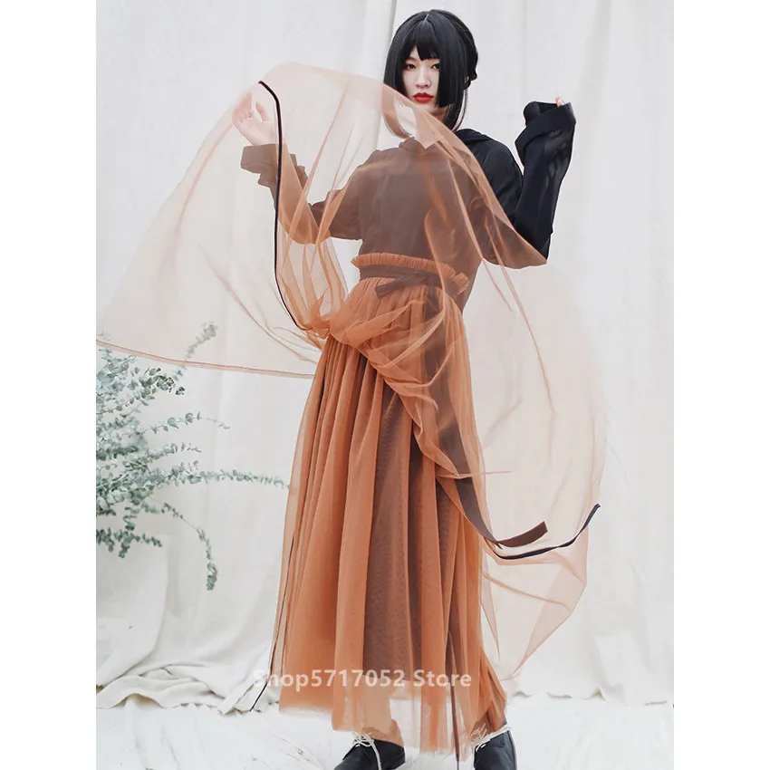 Кимоно женское кружевное в японском стиле кружевная черная рубашка-топ ретро