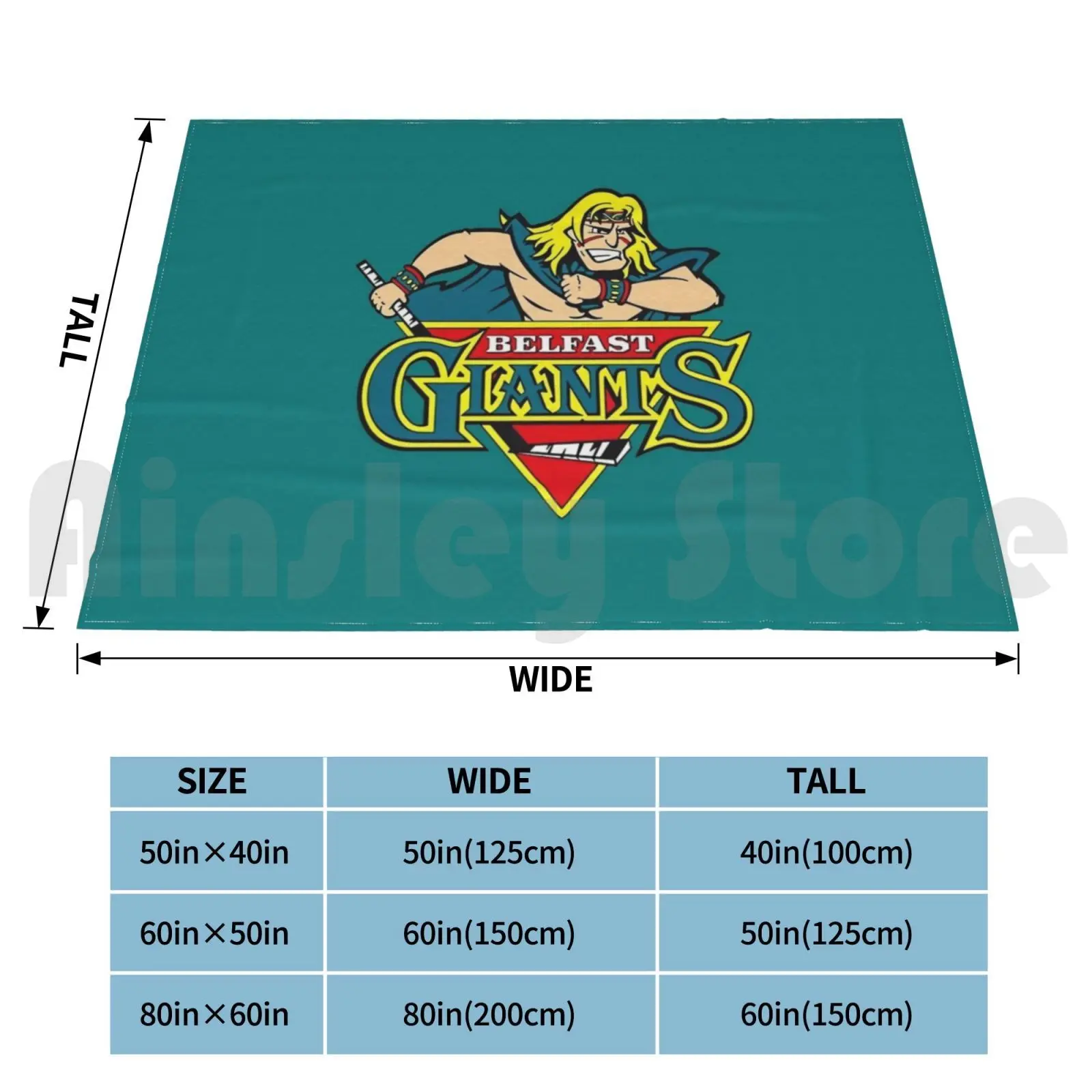 Супермягкое теплое одеяло для хоккея с логотипом