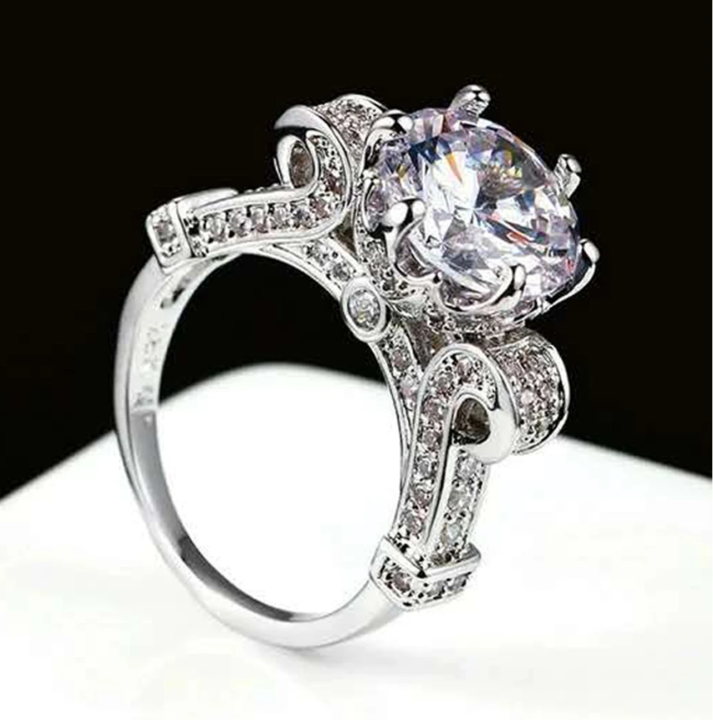 Модное серебряное обручальное кольцо CZ для девочек и женщин 6/7/8/9/10 модное с