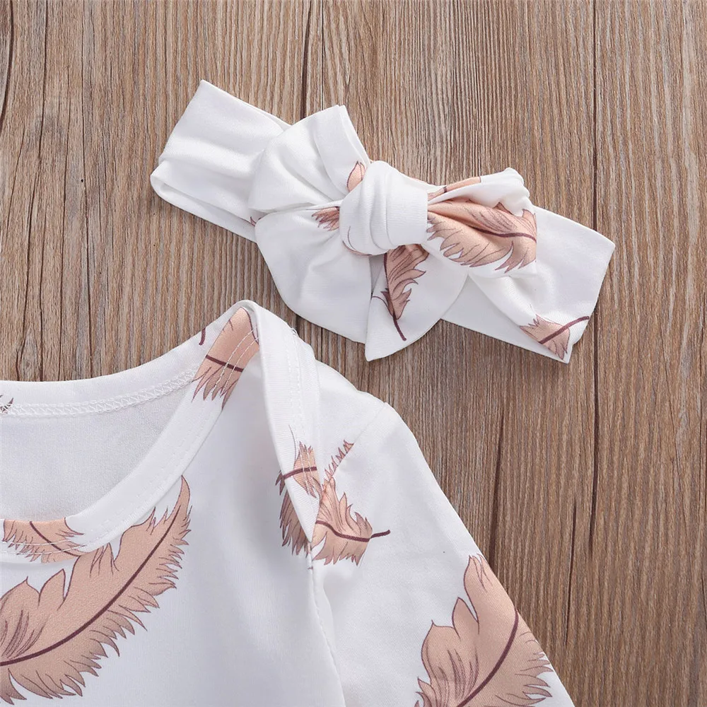 

0-6Months Newborn Infant Sleeping Bags Feather Printed Baby Sleepwear Silkworm Soft Comfortable Wrap Nightgown With Headband