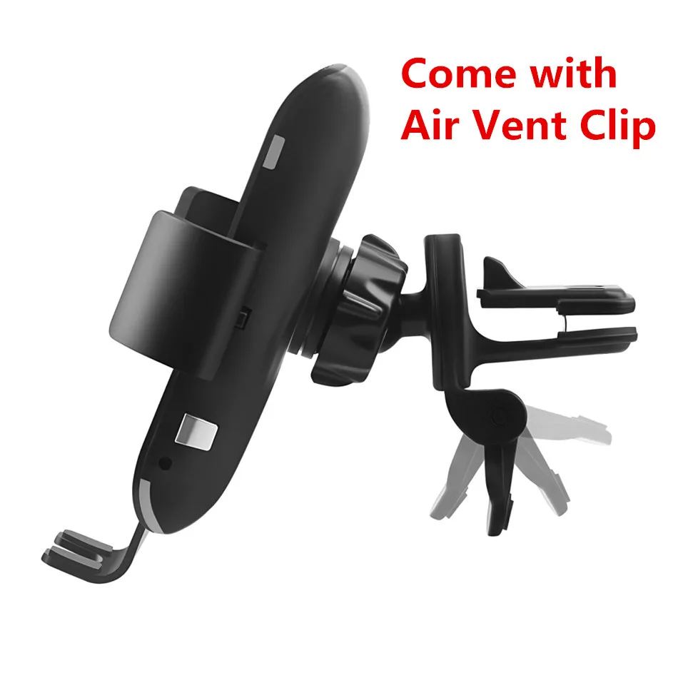Only Air Vent Clip 10 Вт Qi автомобильное беспроводное зарядное устройство для iPhone X Xiaomi samsung 9 автоматическое зажимное Быстрое беспроводное зарядное устройство Автомобильный держатель для телефона Беспроводное зарядное устройство - Тип штекера: Only Air Vent Clip