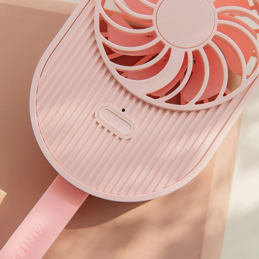 Portable Air Fan Cute ice cream Handheld USB Rechargeable Fans LED Light Cooling Mini Ventilador 800mAh battery Desktop gift | Бытовая