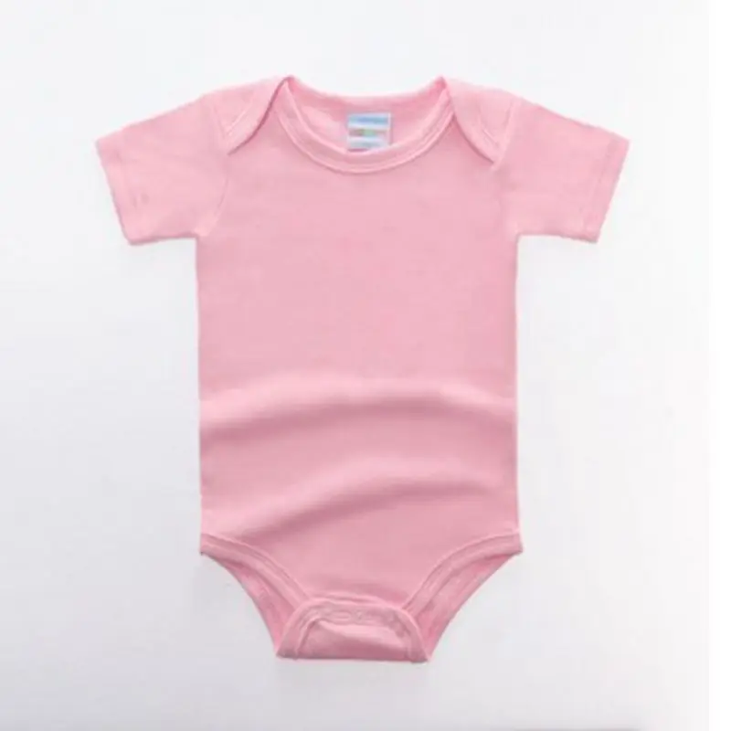 Pink For 0-2Y Toddlers Casual Pajamas Outfits Baby Girls Boys Short Sleeve Rompers Infant Cotton Clothes Newborn Solid Jumpsuit - Цвет: Pink