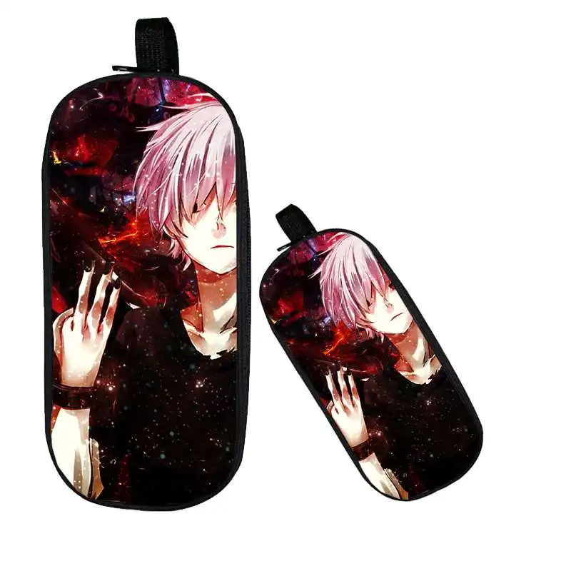 

Anime Tokyo Ghoul Pencil Box Kaneki Ken NEW FAHION Cases Woman Makeup Bags Student School 3D Teenager Boys Pen Bags