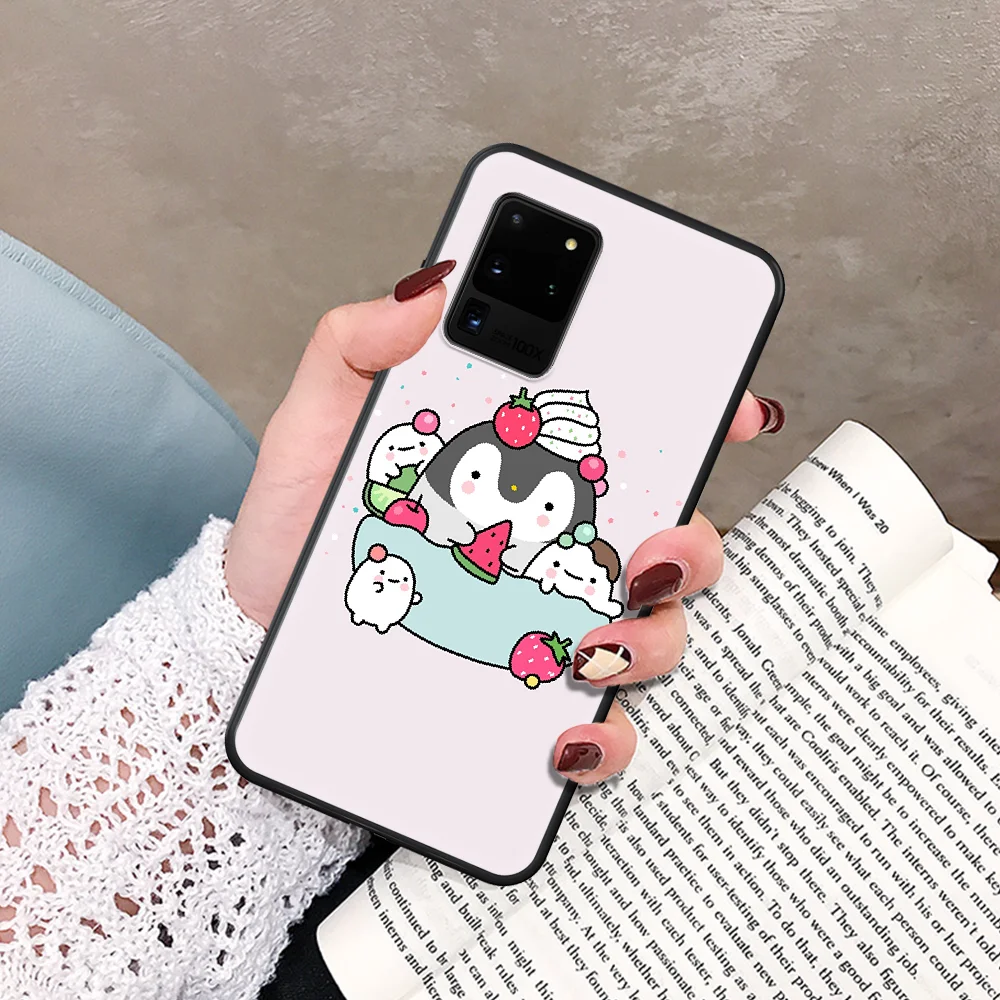 

Penguin Cute Cartoon Animal Phone Case For Samsung Galaxy Note S 8 9 10 20 Plus E Lite Uitra black Bumper Tpu Cover 3D