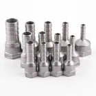 Соединительный штуцер для шланга из нержавеющей стали, 14 дюйма, 38 дюйма, 12 дюйма, 34 дюйма, BSP мама 304, 6, 8, 10, 12, 14, 15, 16, 19, 20, 25 мм, Хвостовик с зазубринами для шланга