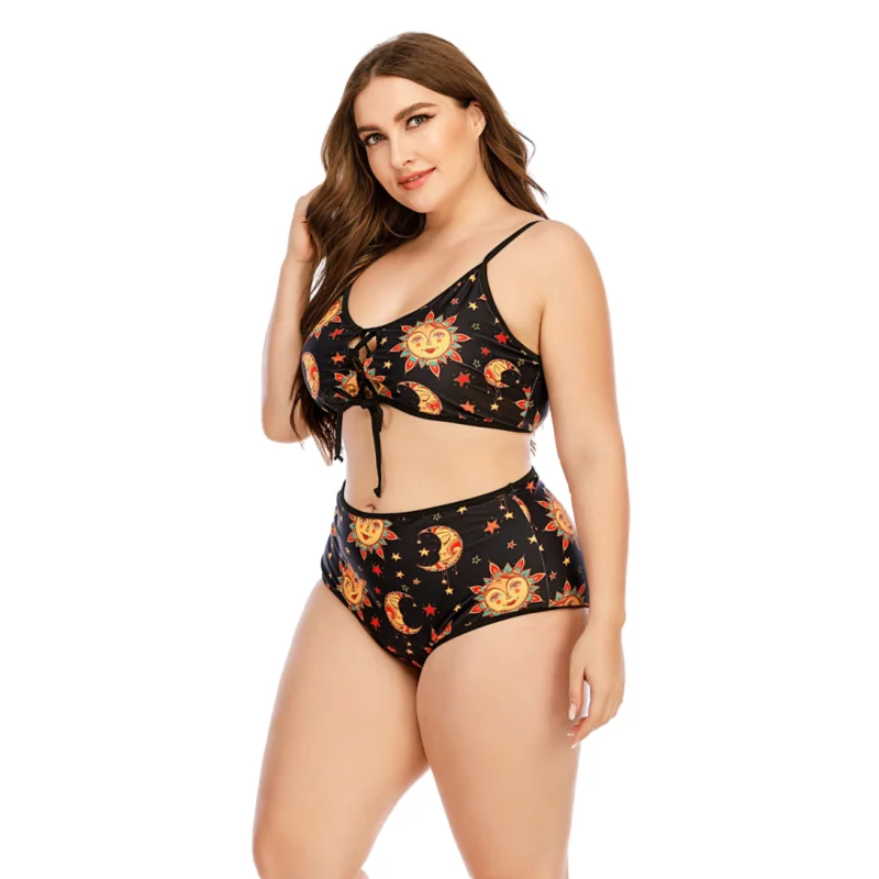 Sexy Plus Size Swimsuit Women Bikini Set Women 2021 Separate High Waisted Swim Suits Summer Swimwear 2 Pieces 5XL Fashion Beach