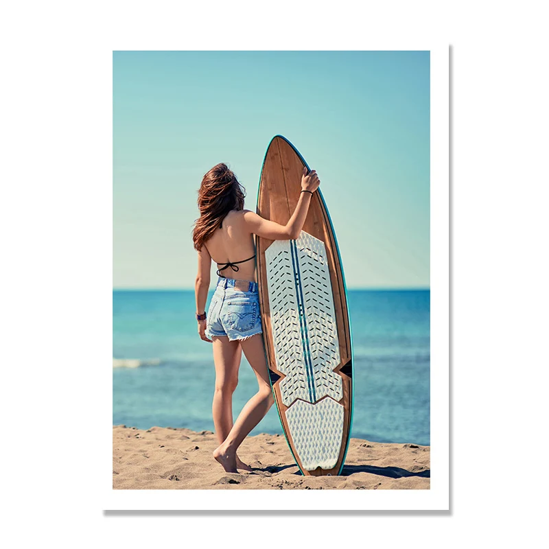 Прибой скандинавский плакат Холст Картина кокосовое дерево квадрат настенные