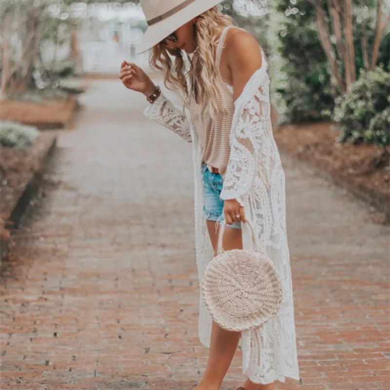 Пляжная пляжная одежда женская для купания однотонное Сетчатое платье из