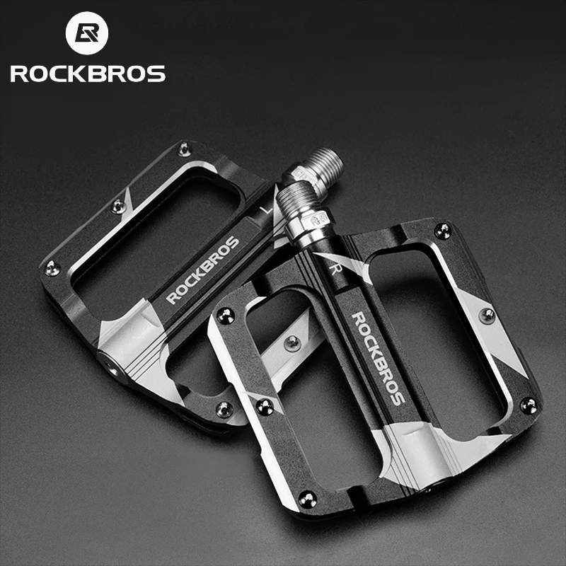 

ROCKBROS Bike Pedals MTB Aluminum CNC Alloy Sealed DU Bearing MTB Pedals Non-slip Spikes Wearable Pedals Bike Accessories